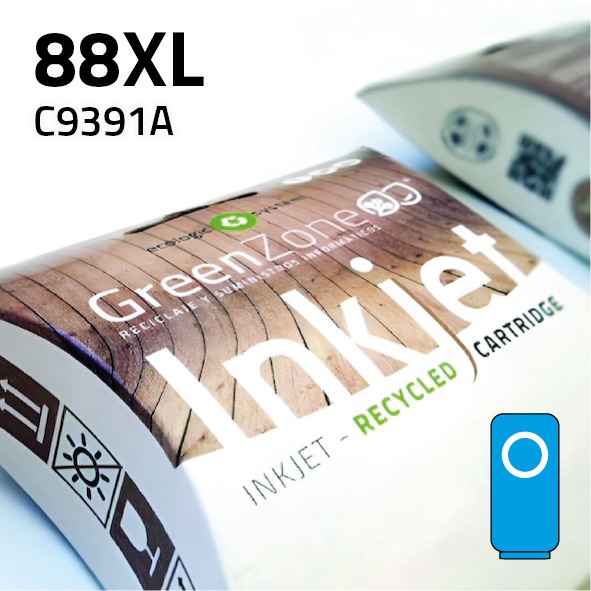 Cartucho HP C9391A (88XL) cian | 35 ml | Green Zone